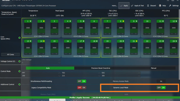 Dynamic Local Mode: Neuer NUMA-Modus für Threadripper 2990WX/2970WX