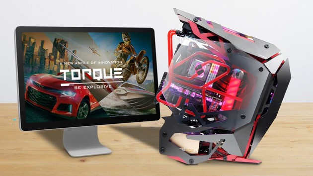Design-Gehäuse: Antec Torque ist schräg und halb offen