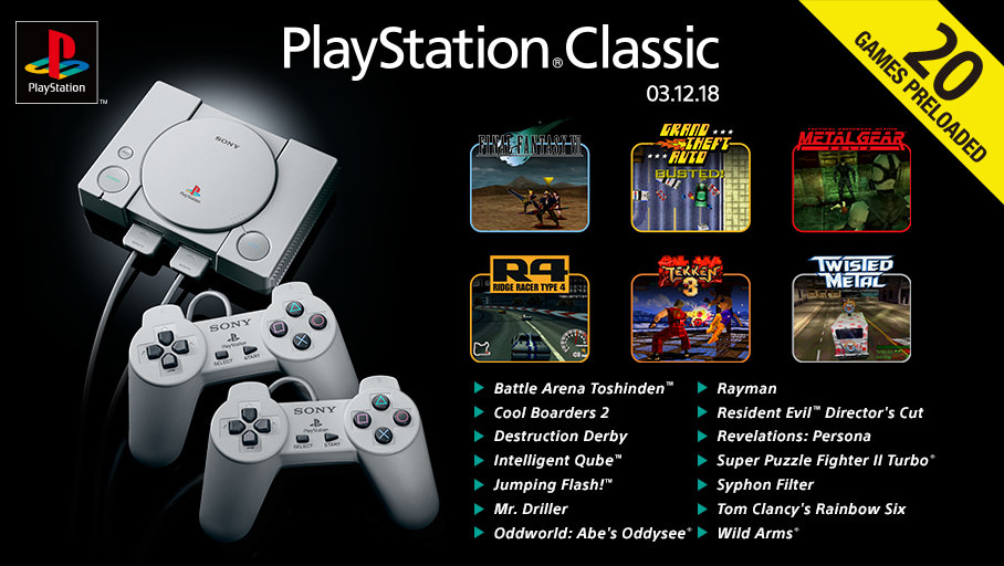 PlayStation Classic: Liste der installierten Spiele veröffentlicht