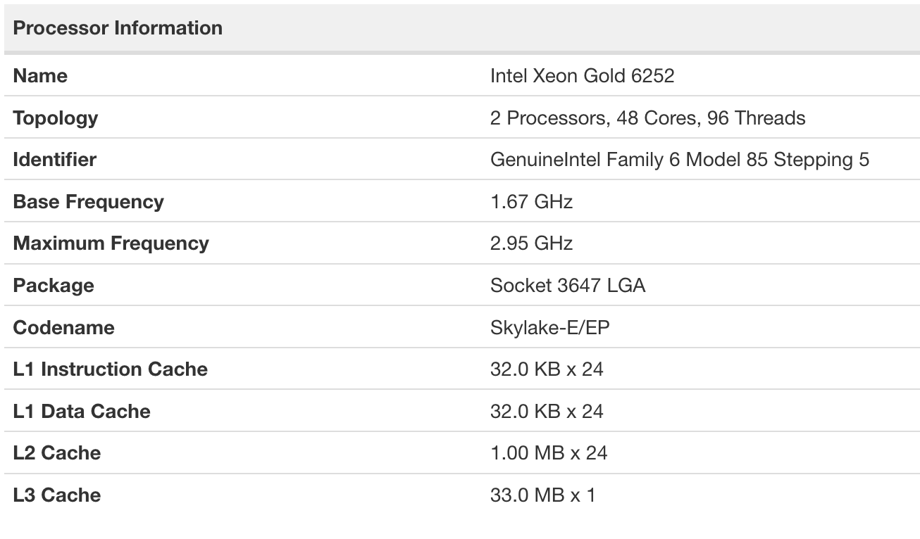 Intel Xeon Gold 6252
