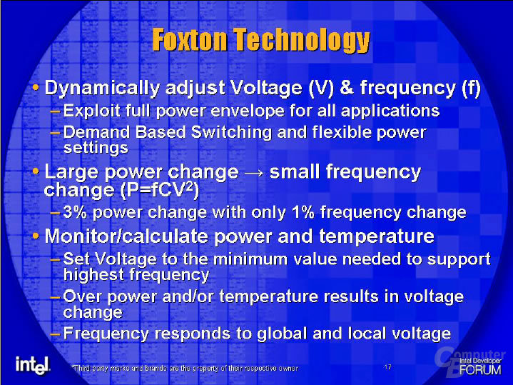 Intels Foxton-Technolgie