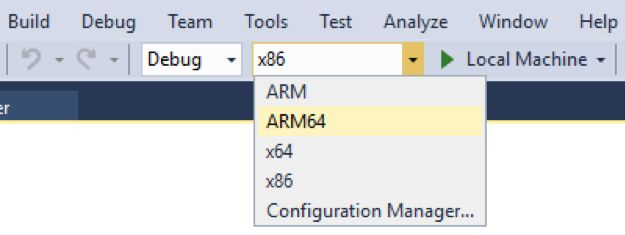 Neue Build-Konfiguration ARM64 (Bild: Microsoft)