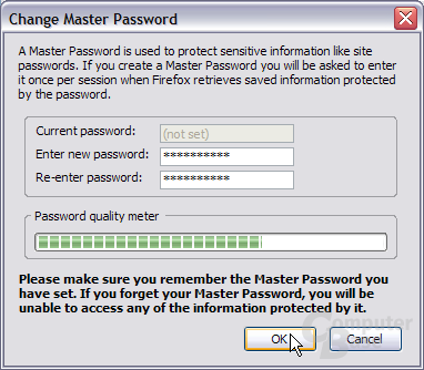 Setzen des Master-Passworts