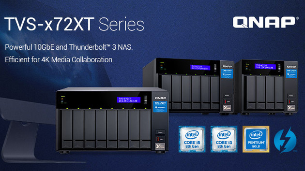 QNAP TVS‑872XT: NAS mit Core i5-8400T, 10GbE, TB 3, M.2 und dGPU-Option