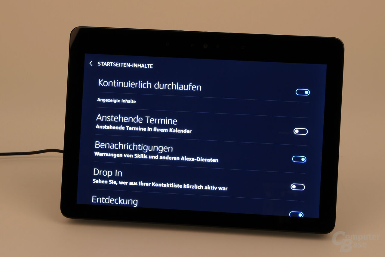 Amazon Echo Show: Inhalte für die Startseite festlegen