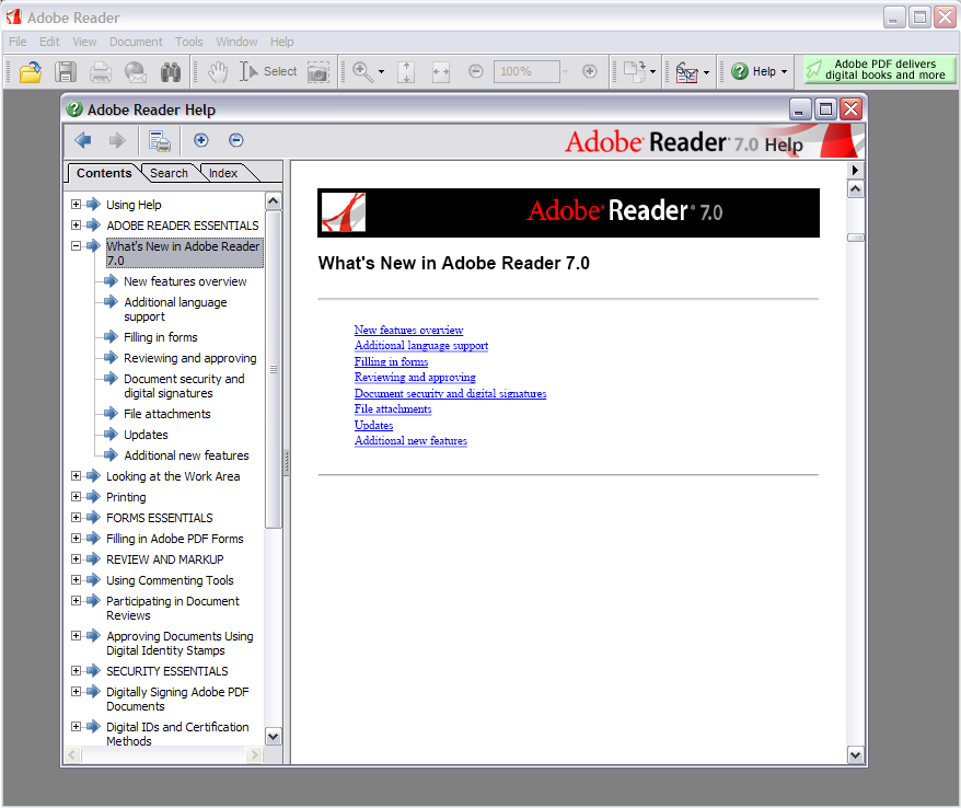 Adobe Reader 7 Hilfe