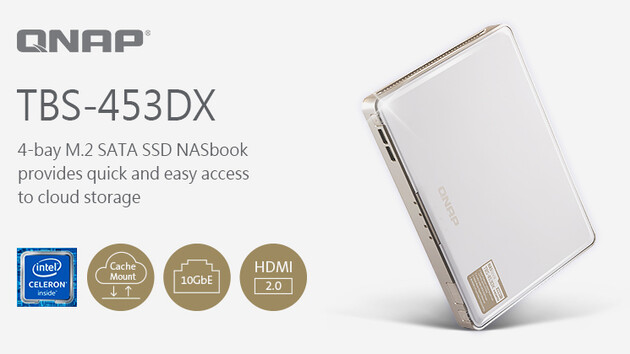 QNAP TBS-453DX: Mobiles NAS mit M.2 SSDs, 10 GbE und Cloud-Anbindung