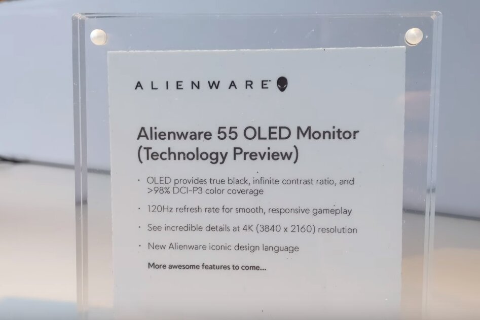 Alienware 55 OLED Monitor als Vorführmodell auf der CES