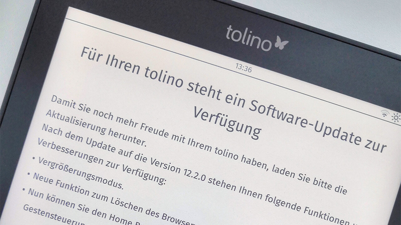 Tolino E-Book-Reader: Firmware-Update bringt Modus für Linkshänder