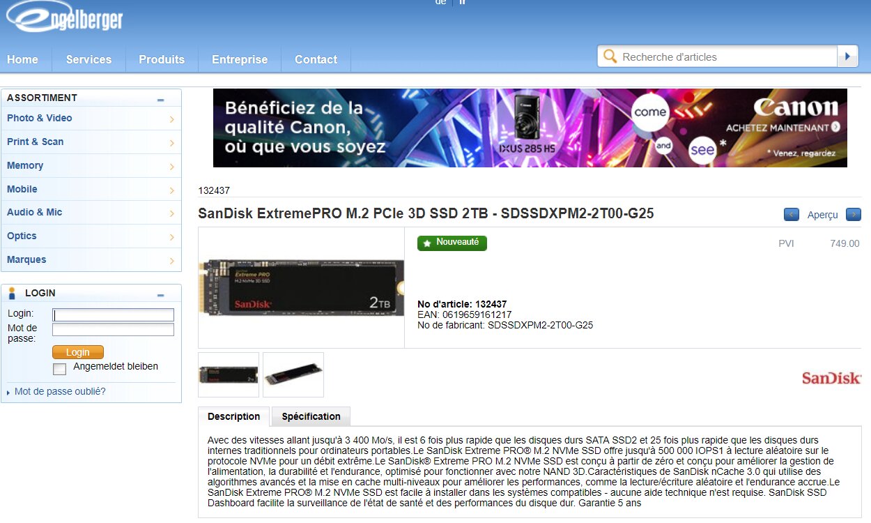 SanDisk Extreme Pro M.2 NVMe 3D SSD mit 2 TB gesichtet