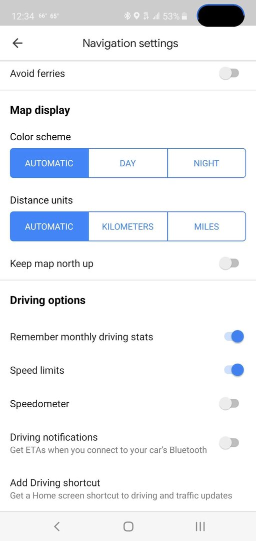 Google Maps mit Geschwindigkeitsanzeige