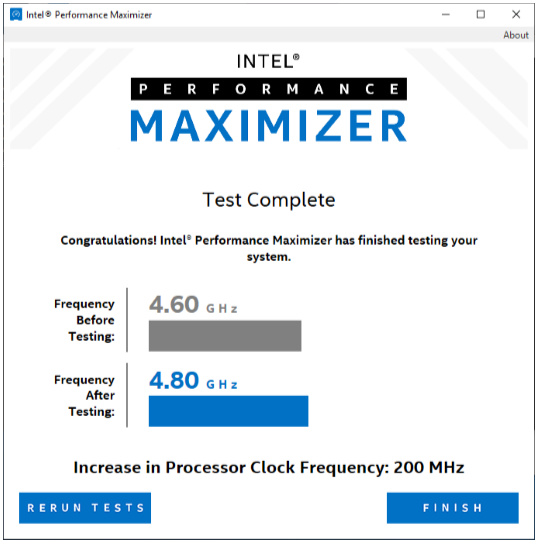 Intels Performance Maximizer – Optimierungsprozess 7 von 7