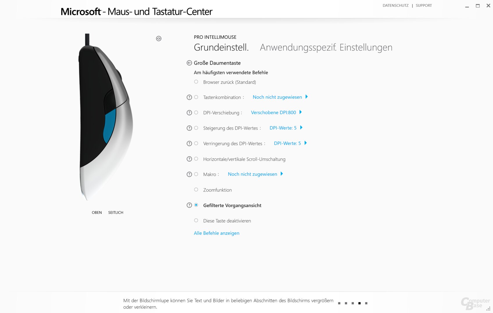 Microsoft Maus- und Tastatur-Center