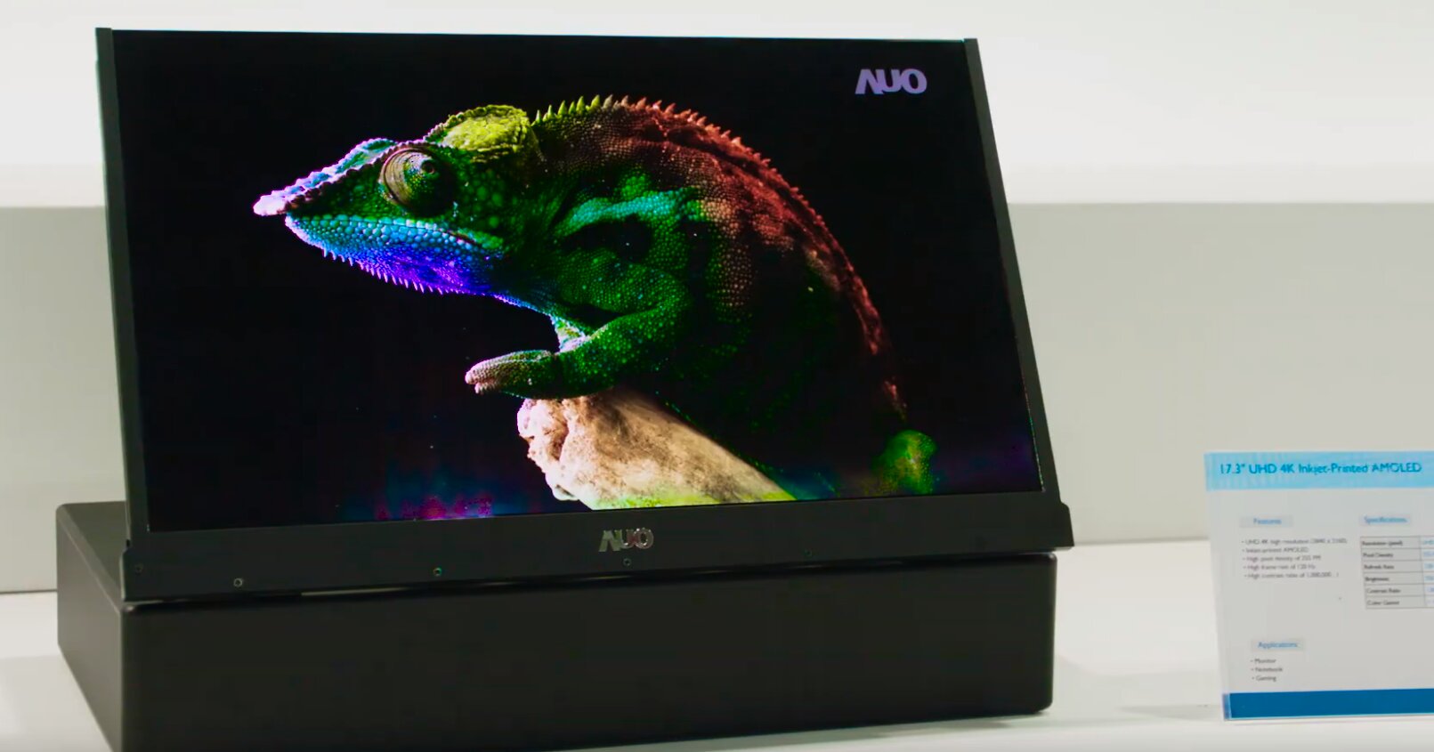 OLED-Display mit 17,3 Zoll, 4K UHD und 120 Hz