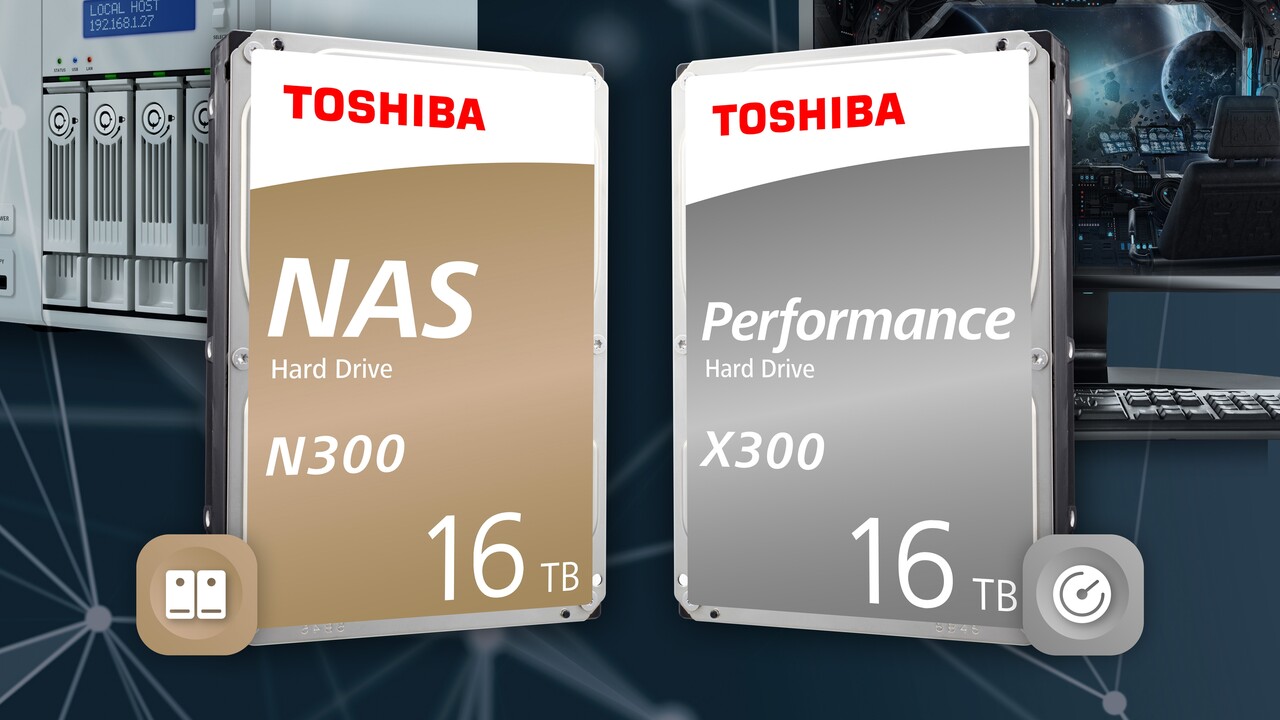 Toshiba X300 und N300: 16 TB Speicherplatz bald auch für Desktop-PCs und NAS
