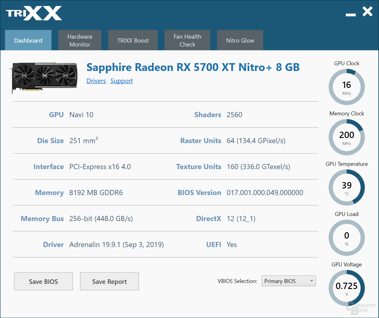 Sapphire Trixx auf der Radeon RX 5700 XT Nitro+