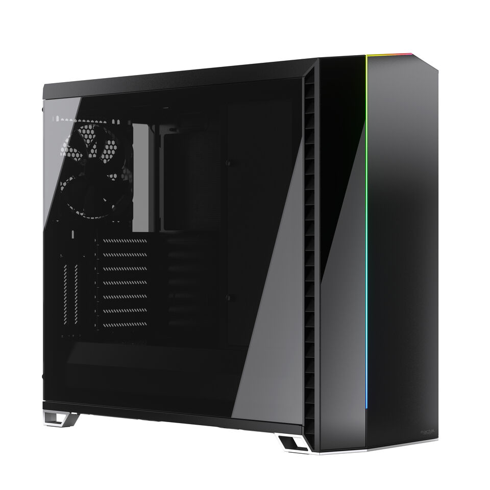 Seitenansicht Dark mit RGB-Leiste (Bild: Fractal Design)