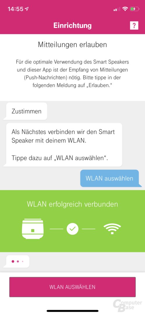 Einrichtung des Telekom Smart Speaker in der Hallo-Magenta-App