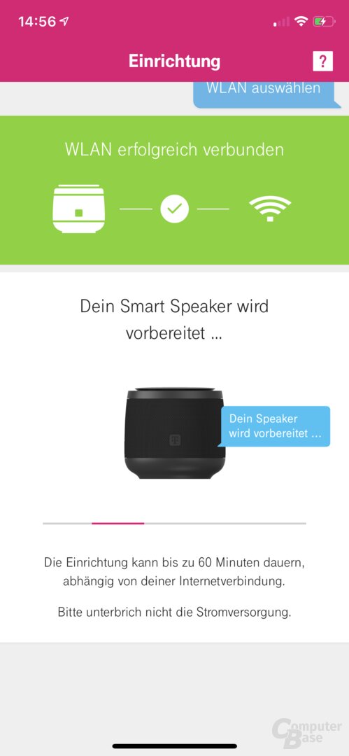 Einrichtung des Telekom Smart Speaker in der Hallo-Magenta-App