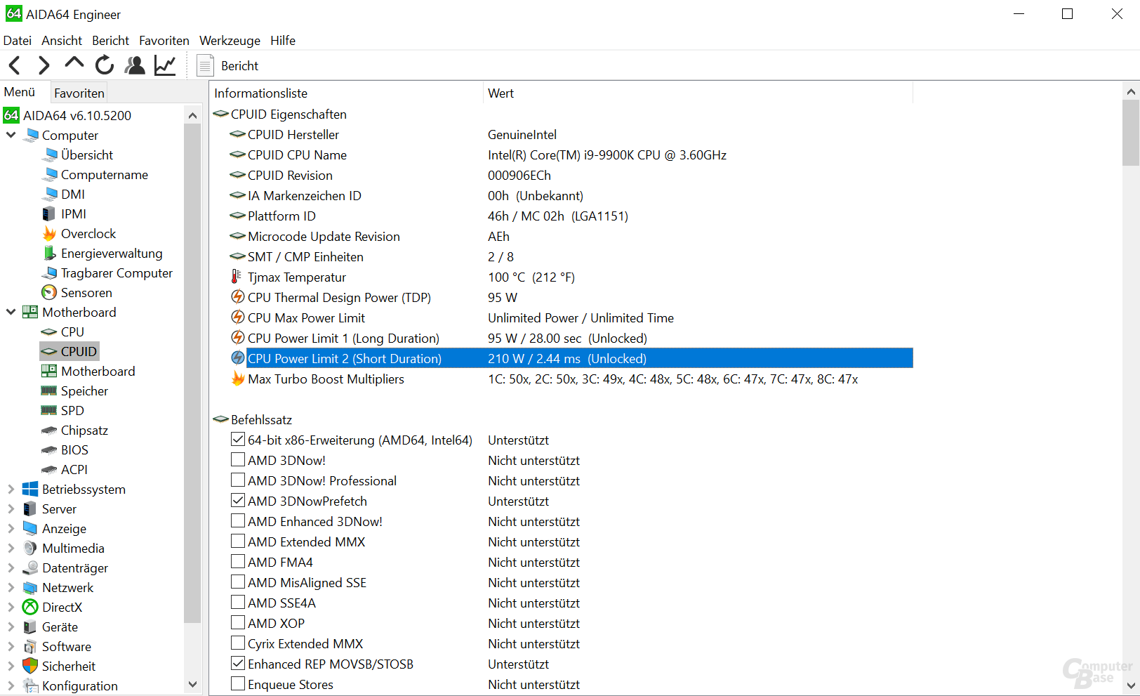 Auch der 9900K darf bis 210 Watt TDP auf Asus-Mainboards