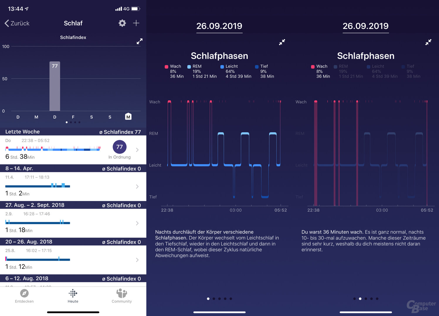 Fitbit App: Schlaf-Tracking