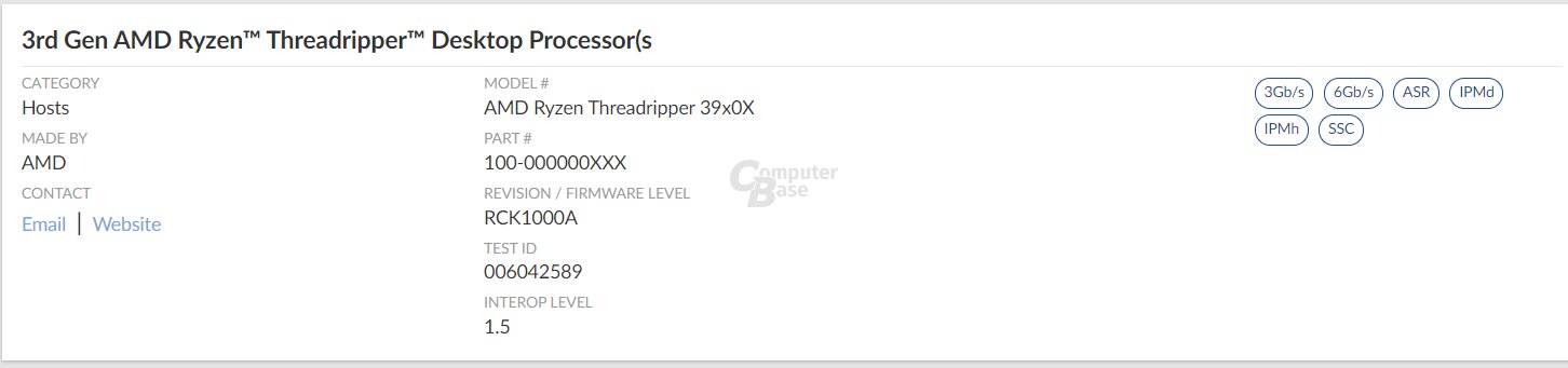 SATA-IO nennt AMD Ryzen Threadripper 39x0X