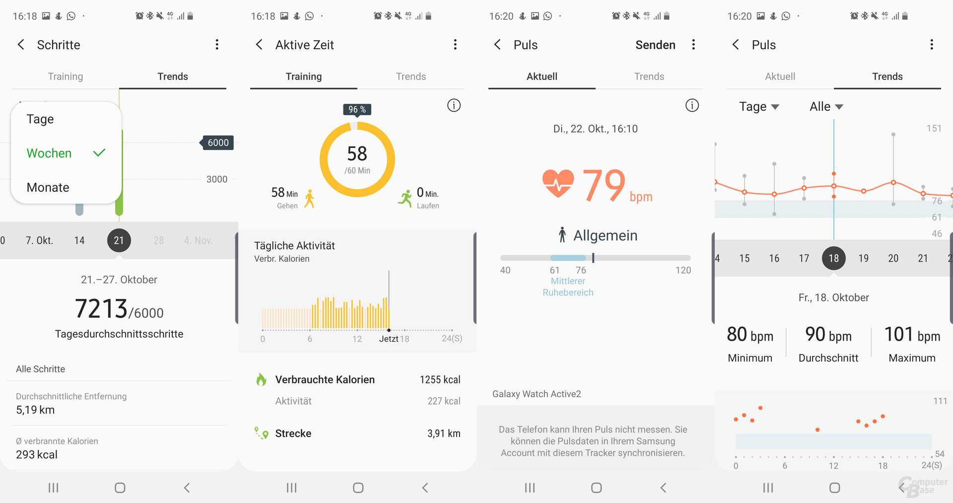 Samsung-Health-App: Vitalanalyse