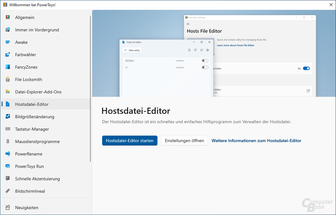 PowerToys – Hosts File Editor (Hostsdatei-Editor)