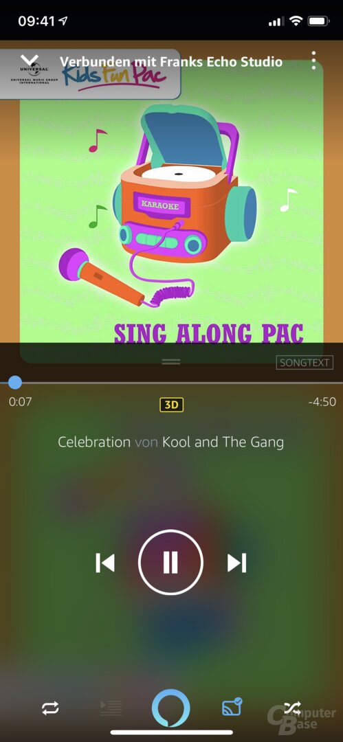 3D-Emblem in der Amazon-Music-HD-App kennzeichnet 3D-Audio-Tracks
