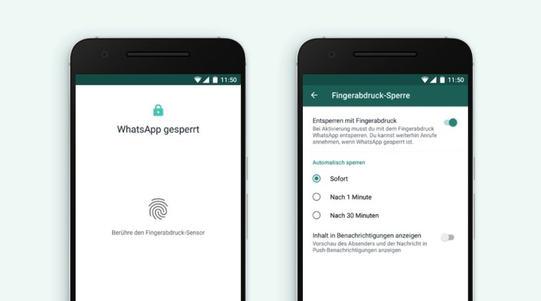 Fingerabdruck-Sperre in WhatsApp für Android