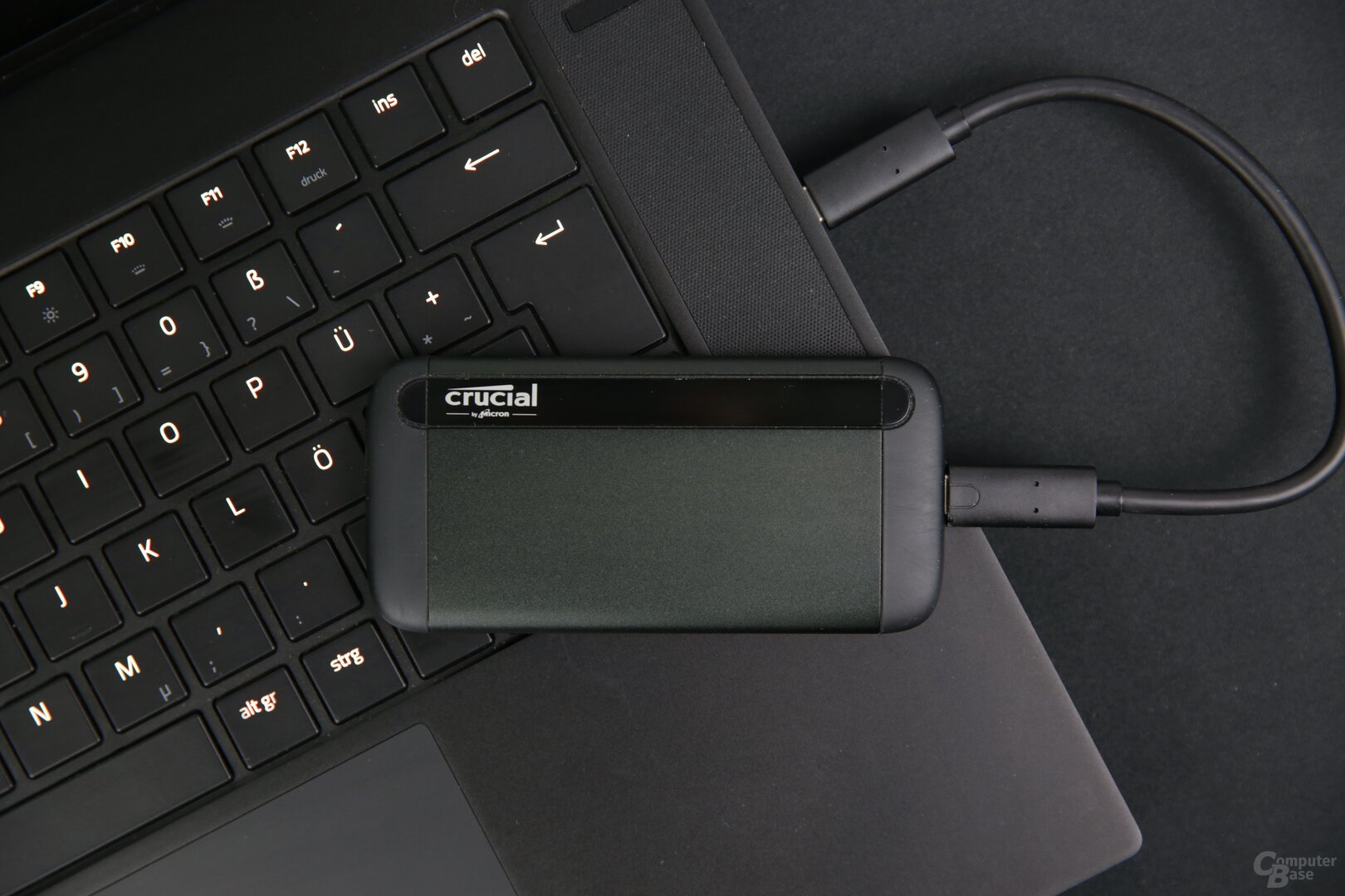 Die Crucial X8 Portable nutzt am TB3-Port nur USB 3.1 Gen 2