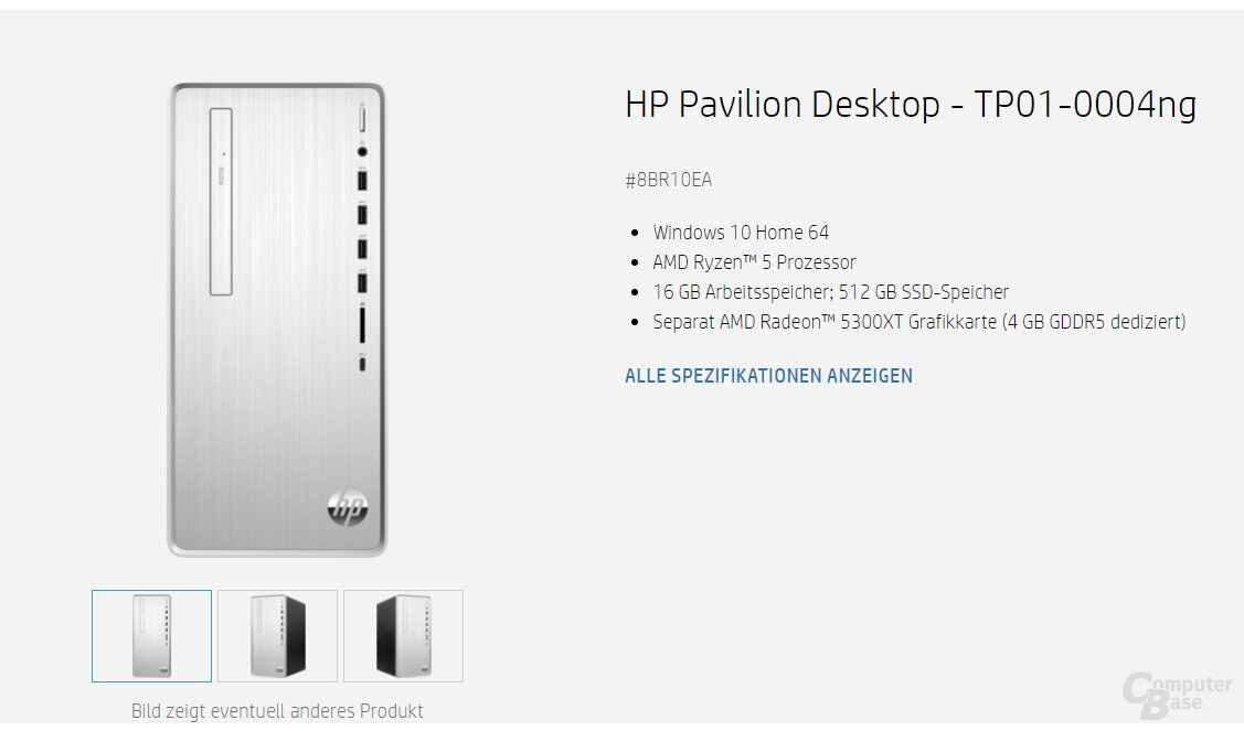 HP spricht immer noch von „RX 5300XT“