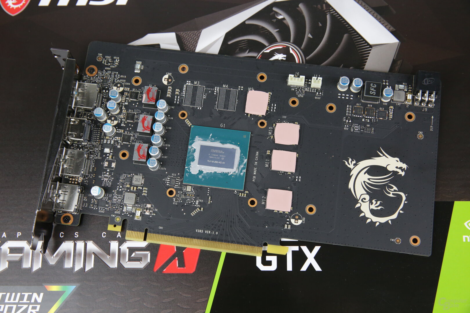 Die MSI GeForce GTX 1650 Super Gaming X ohne Kühler
