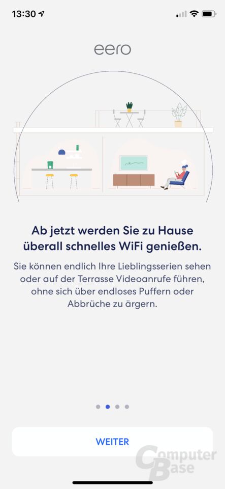 Ersteinrichtung in der eero-App