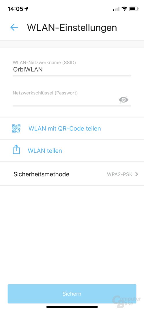 Ersteinrichtung in der Netgear Orbi-App