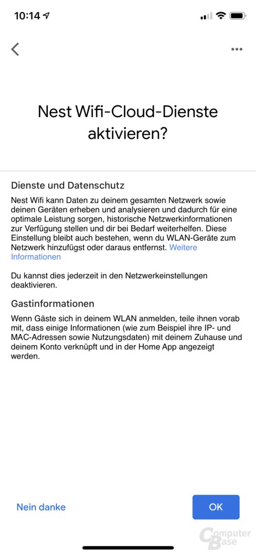 Einrichtung des Google Nest WiFi über die Home-App
