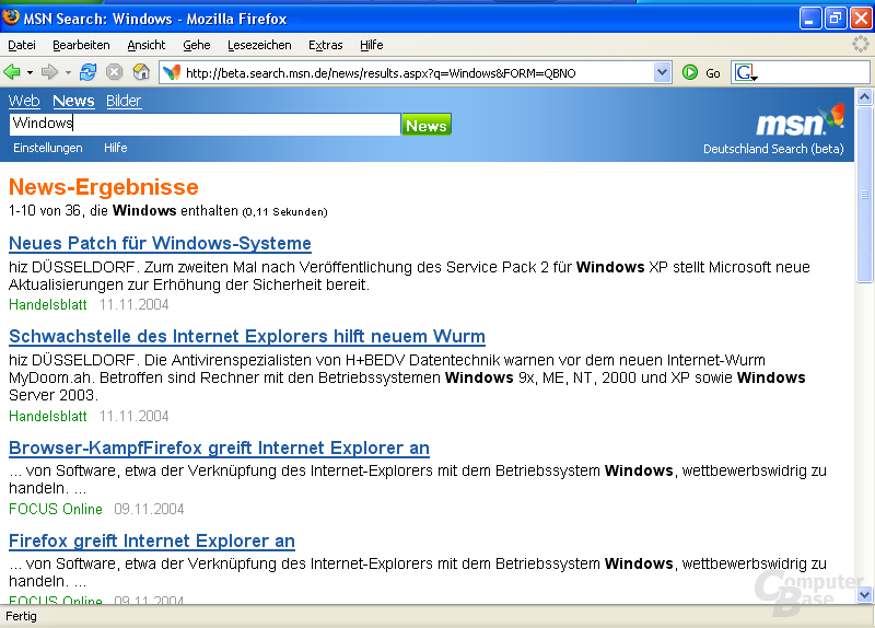 Microsoft überarbeit MSN Suche