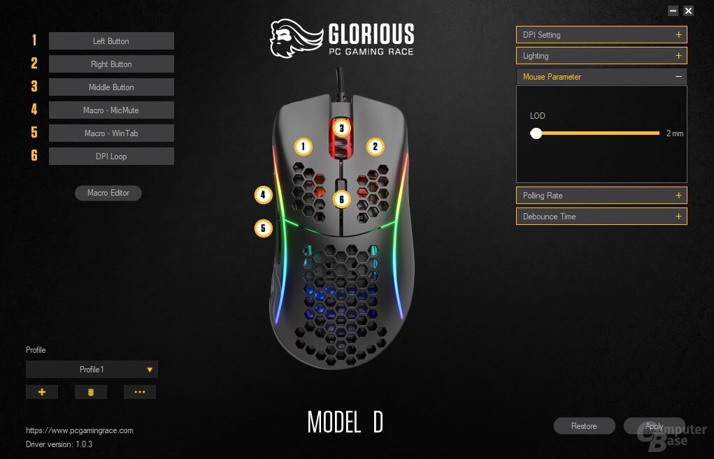 Glorious Model D Software
