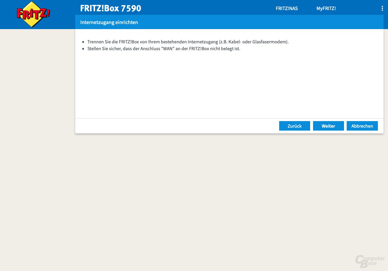 Benutzeroberfläche der Fritz!Box 7590