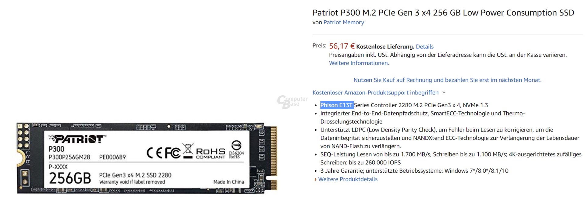Patriot P300 mit Phison-Controller bei Amazon.de