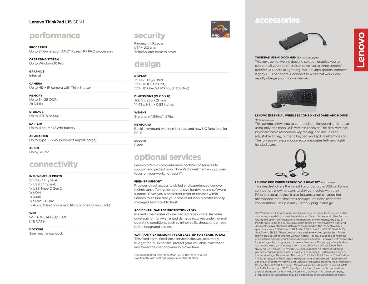 Datenblatt: ThinkPad L15 AMD