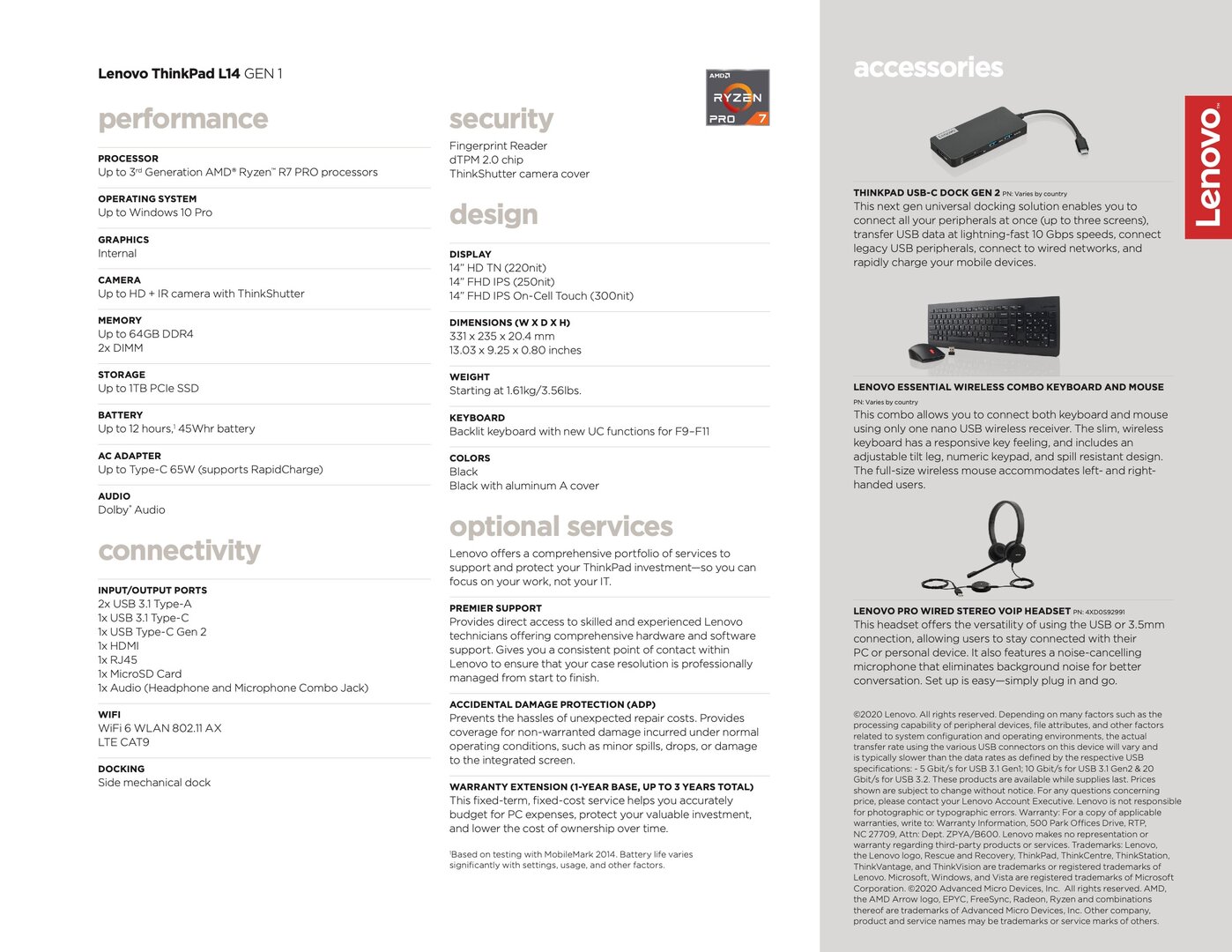 Datenblatt: ThinkPad L14 AMD