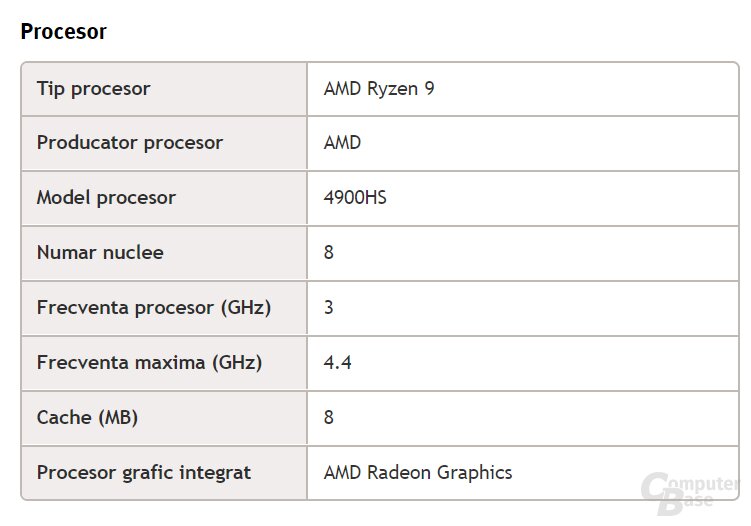 Asus-Notebook mit AMD Ryzen 9 4900HS in rumänischem Online-Shop