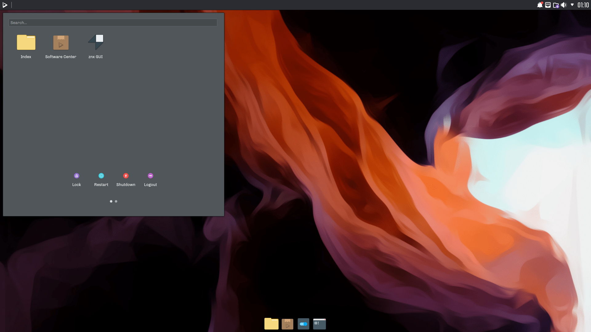 Der NX Desktop von Nitrux 2020.02.28 auf Basis von KDE Plasma 5