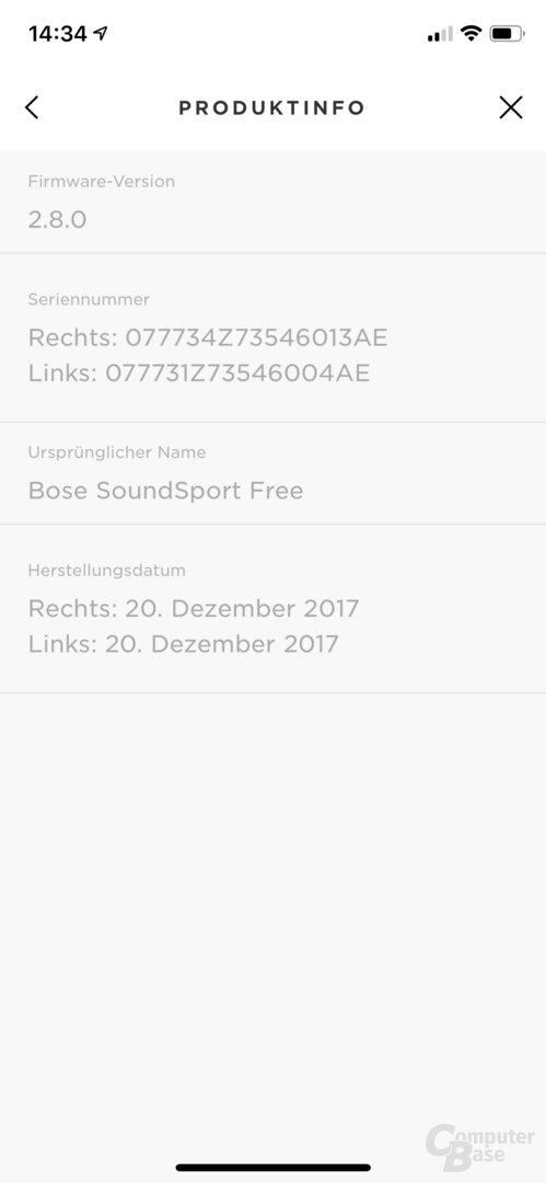Bose Connect-App mit SoundSport Free