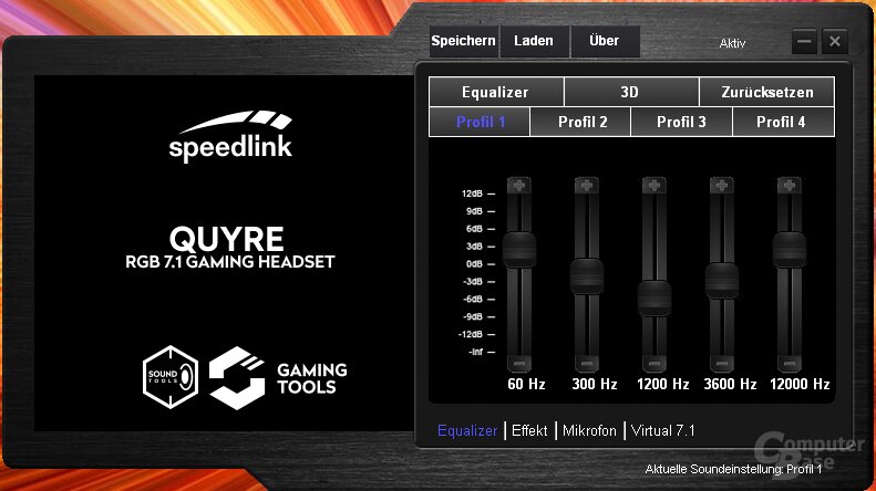 Die Software des Speedlink Quyre
