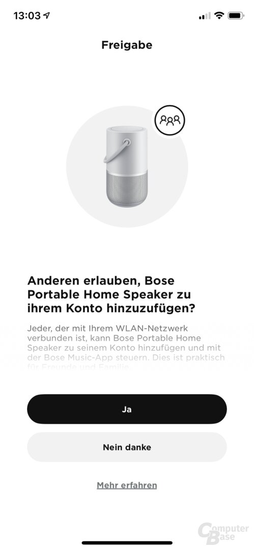 Bose-Music-App mit Bose Portable Home Speaker