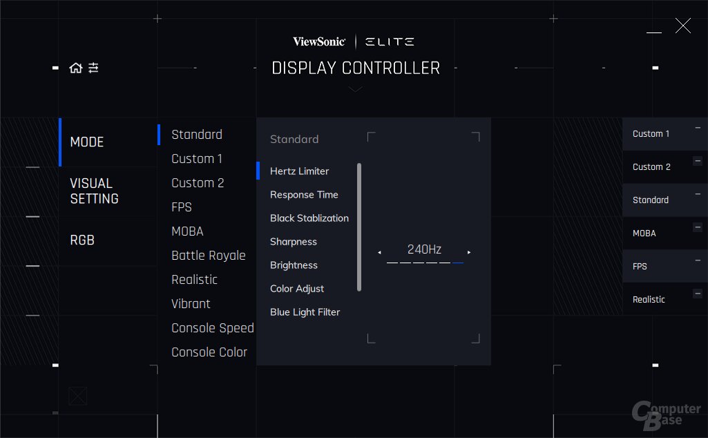 ViewSonic Elite Display Controller mit XG270