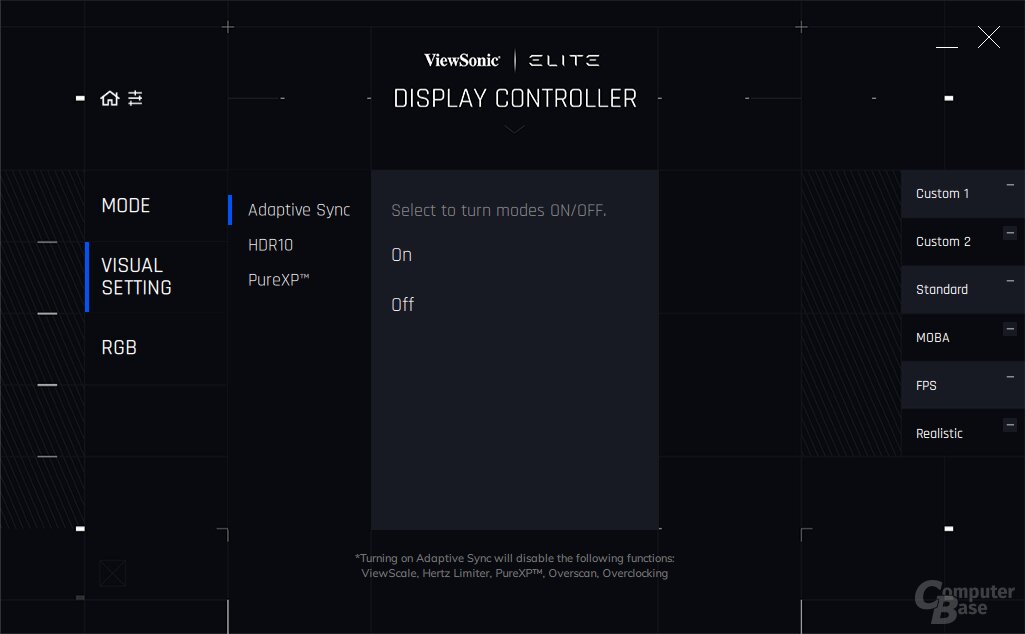 ViewSonic Elite Display Controller mit XG270