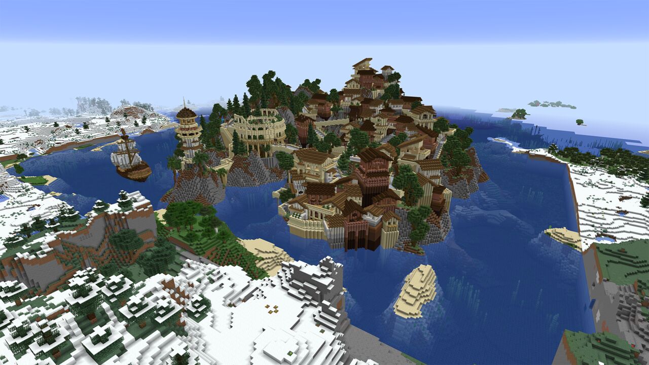 Von Minecraft Java umgewandelte Welt – RTX Off (Bild: Nvidia)